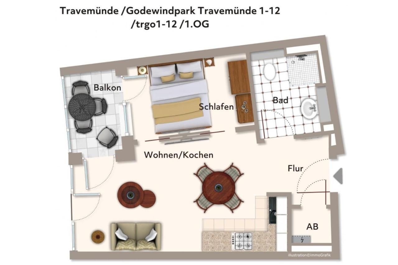Ferienwohnung Godewindpark Travemünde Godewindpark Travemünde 1-12 Lübeck Exterior foto